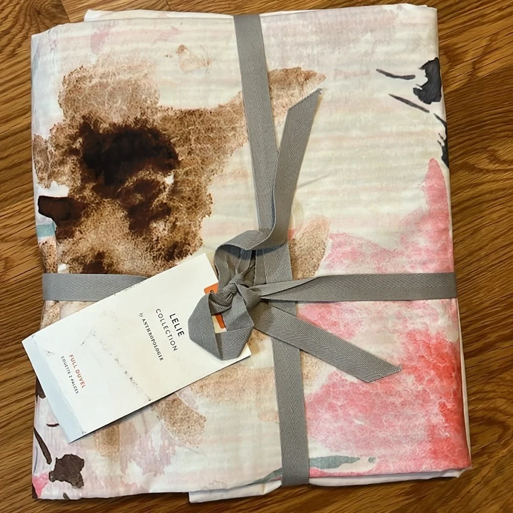 Anthropologie Lelie Duvet Cover Floral Size Full NWT